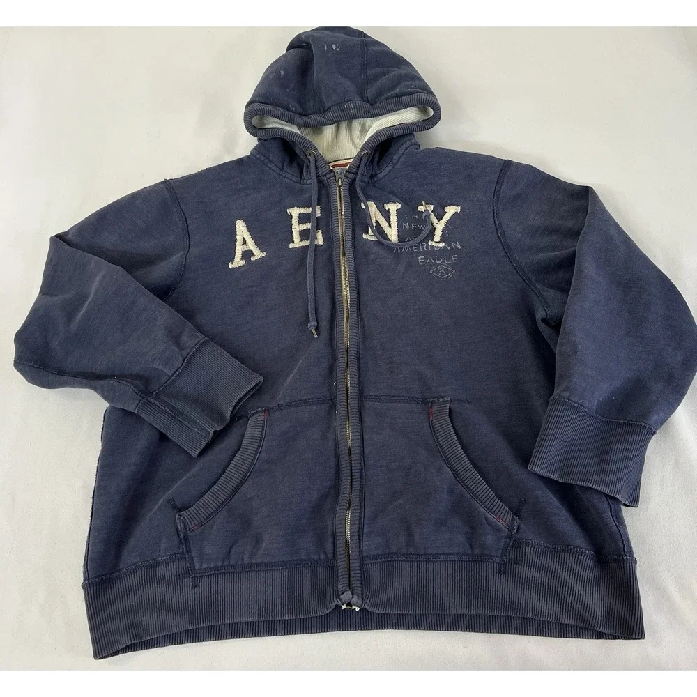 Vintage American‎ Eagle Outfitters Regular Sz XXL Hooded Sweaters for Men Y2K
